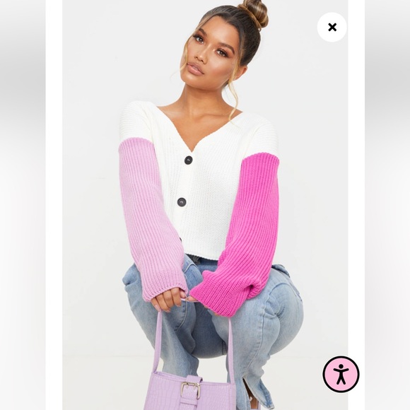 BUTTON UP CROPPED CARDIGAN - Medium - Picture 2 of 7